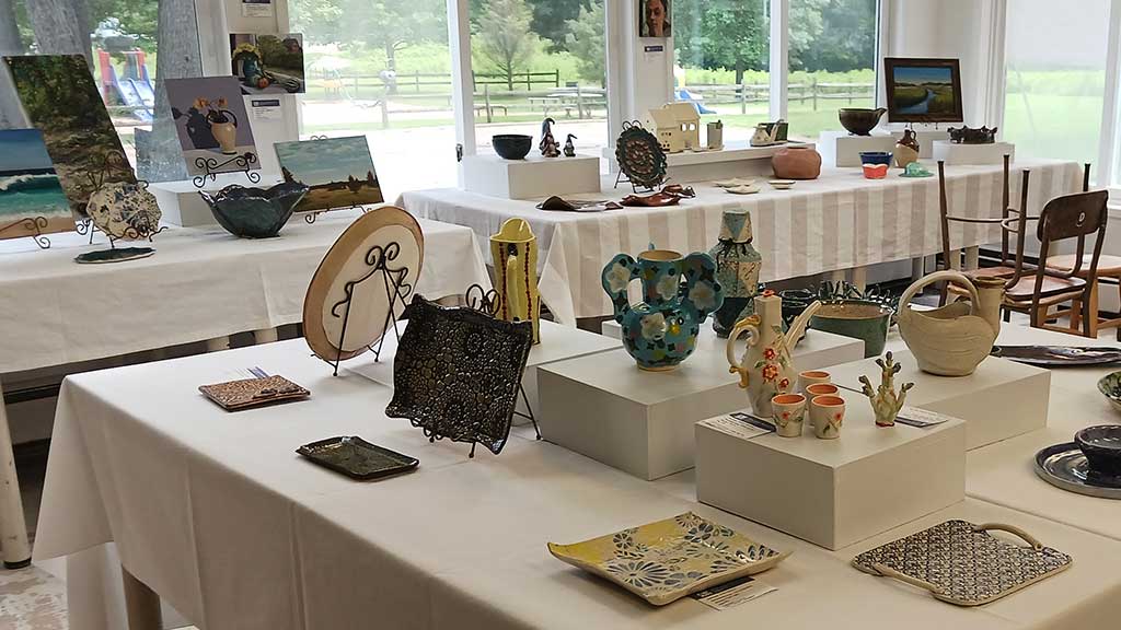 A layout of ceramic works created by Students and Teachers